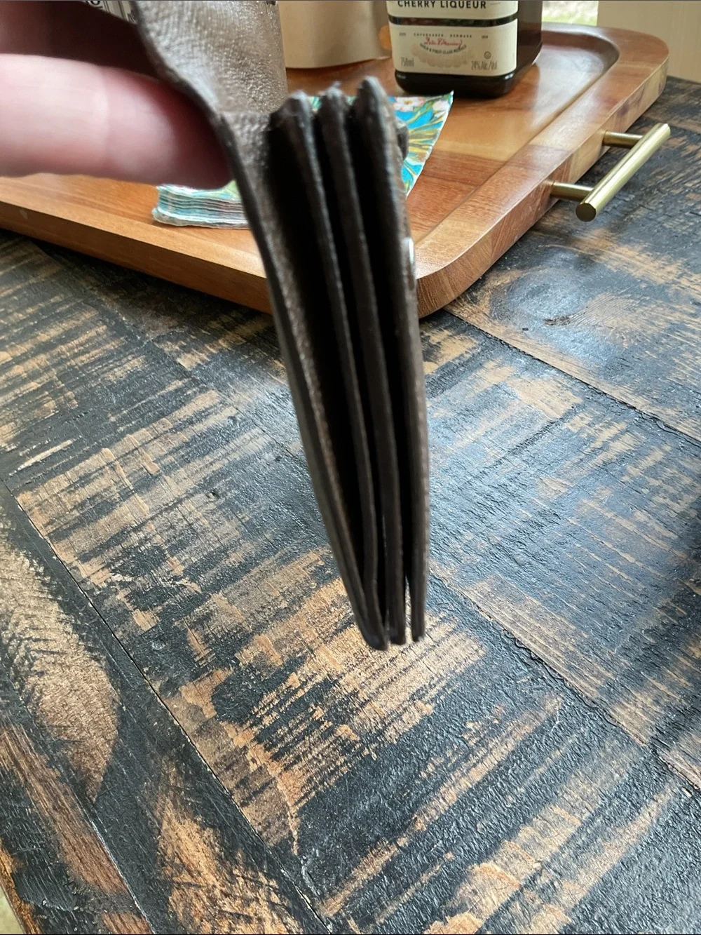 Louis Vuitton brown Taiga leather accordion wallet